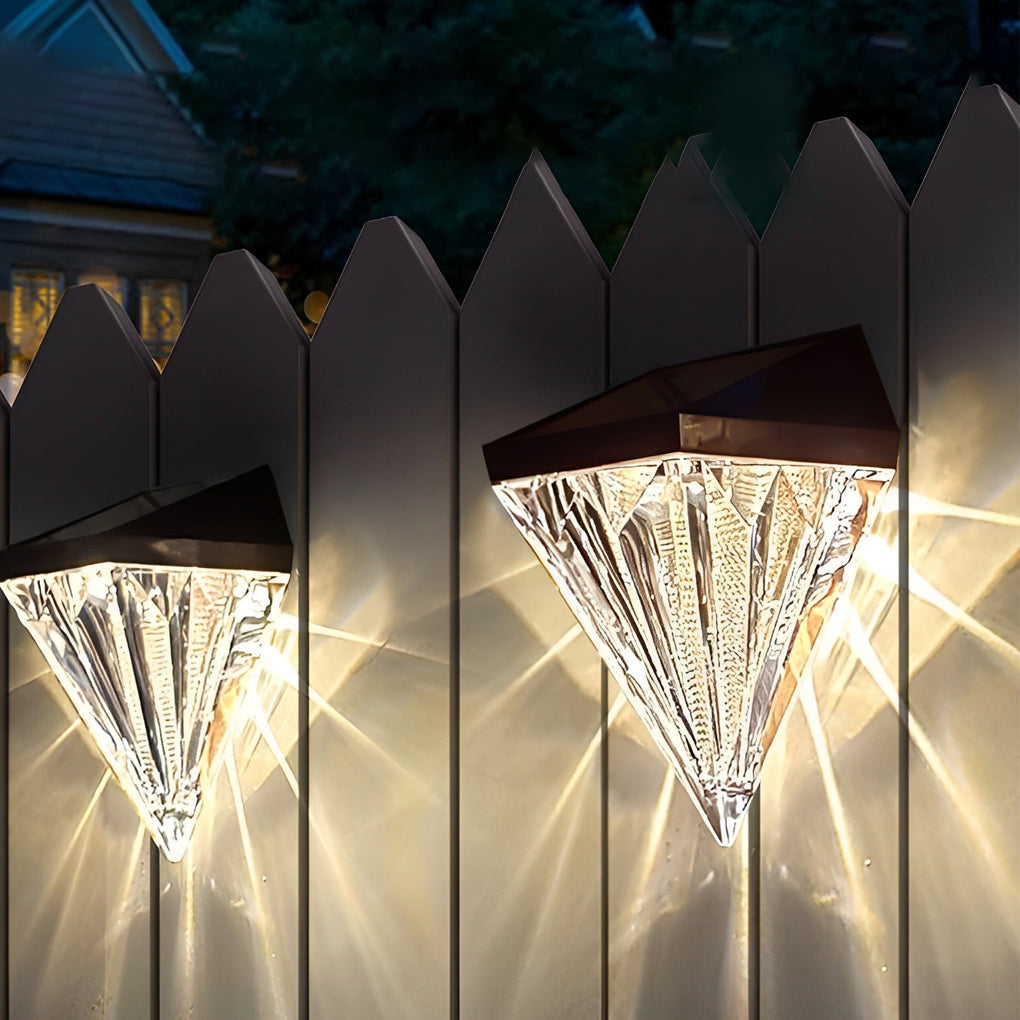 2 Stuks Geometrisk LED Vattentät Svart Solvägglampa Carvallo