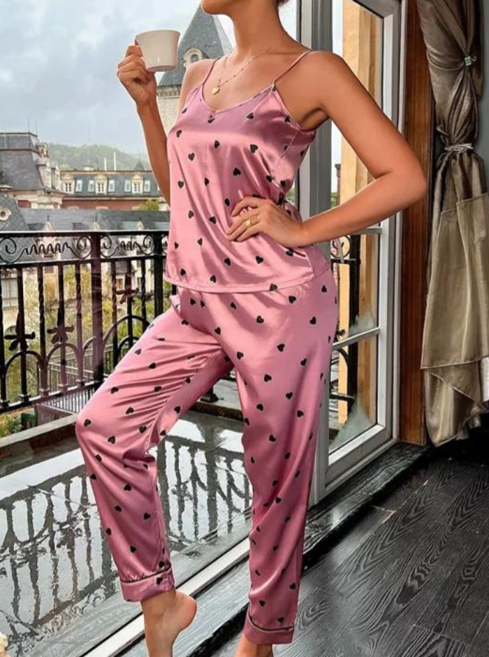 Pyjamasset i satin för kvinnor Hemnix