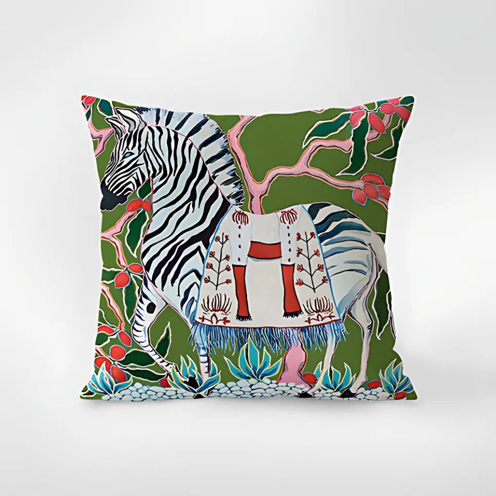 Zebra Tapestry Fringekuddeöverdrag Carvallo