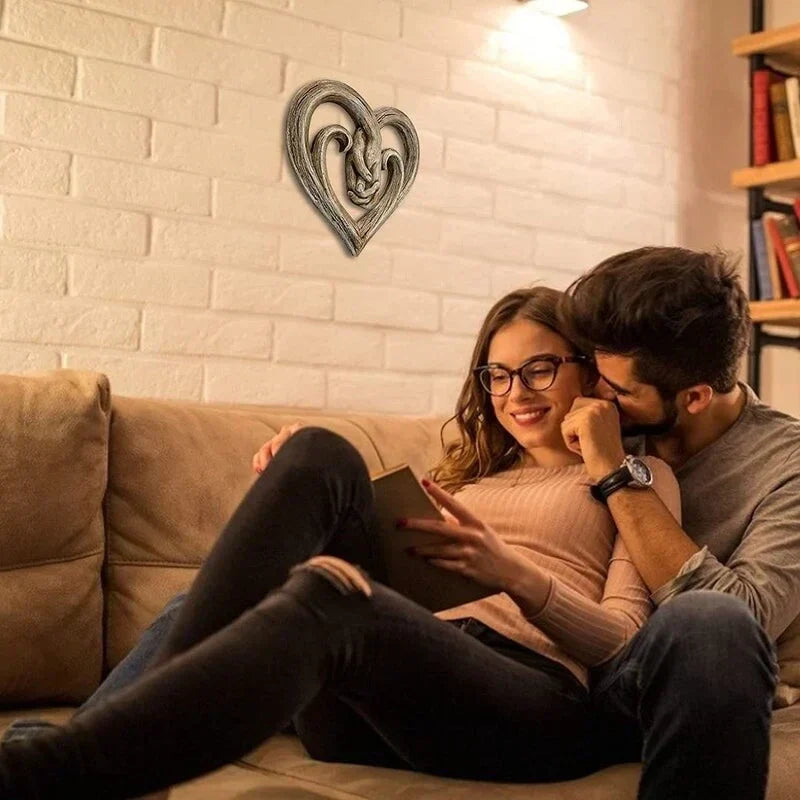 Väggdekoration i trä i form av ett hjärta Carvallo