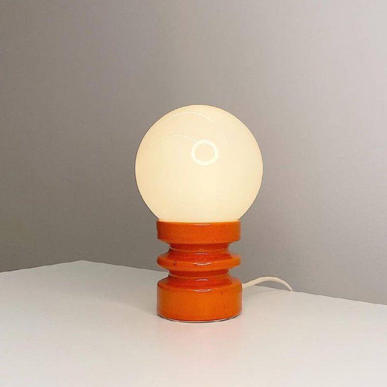 Vintage orange bordslampa i massivt glas – Retro berlock med varmt sken MILA Sverige