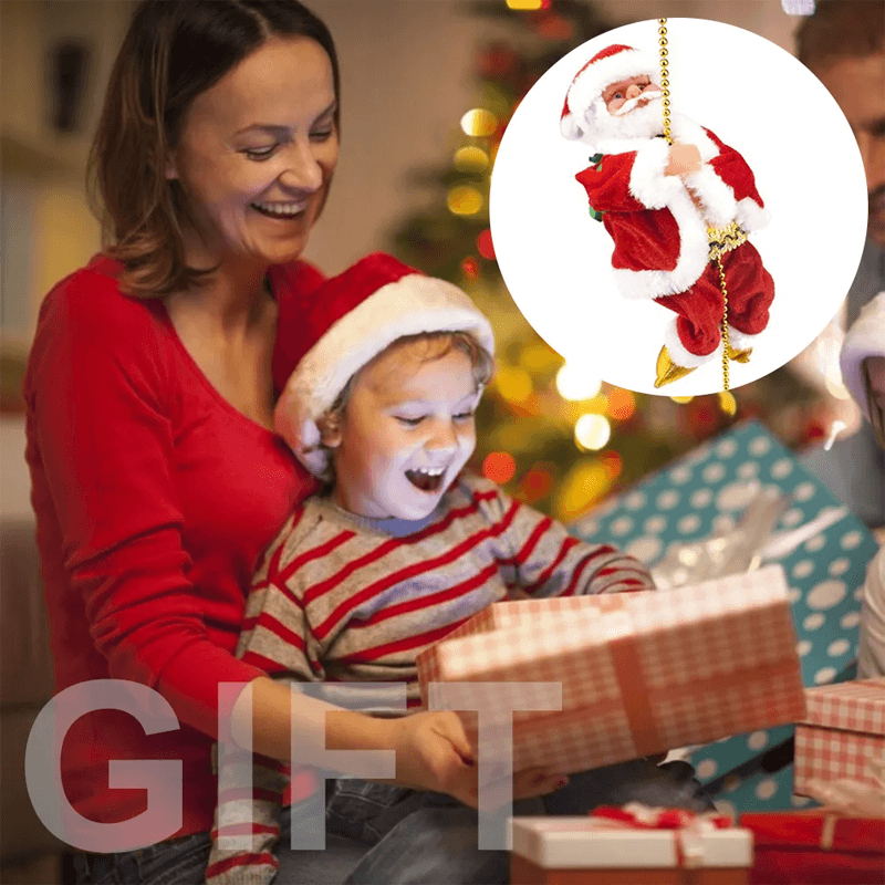 Klättrande Jultomte i Hängande Kätting - Batteridriven-Jul-BB-Hemnix