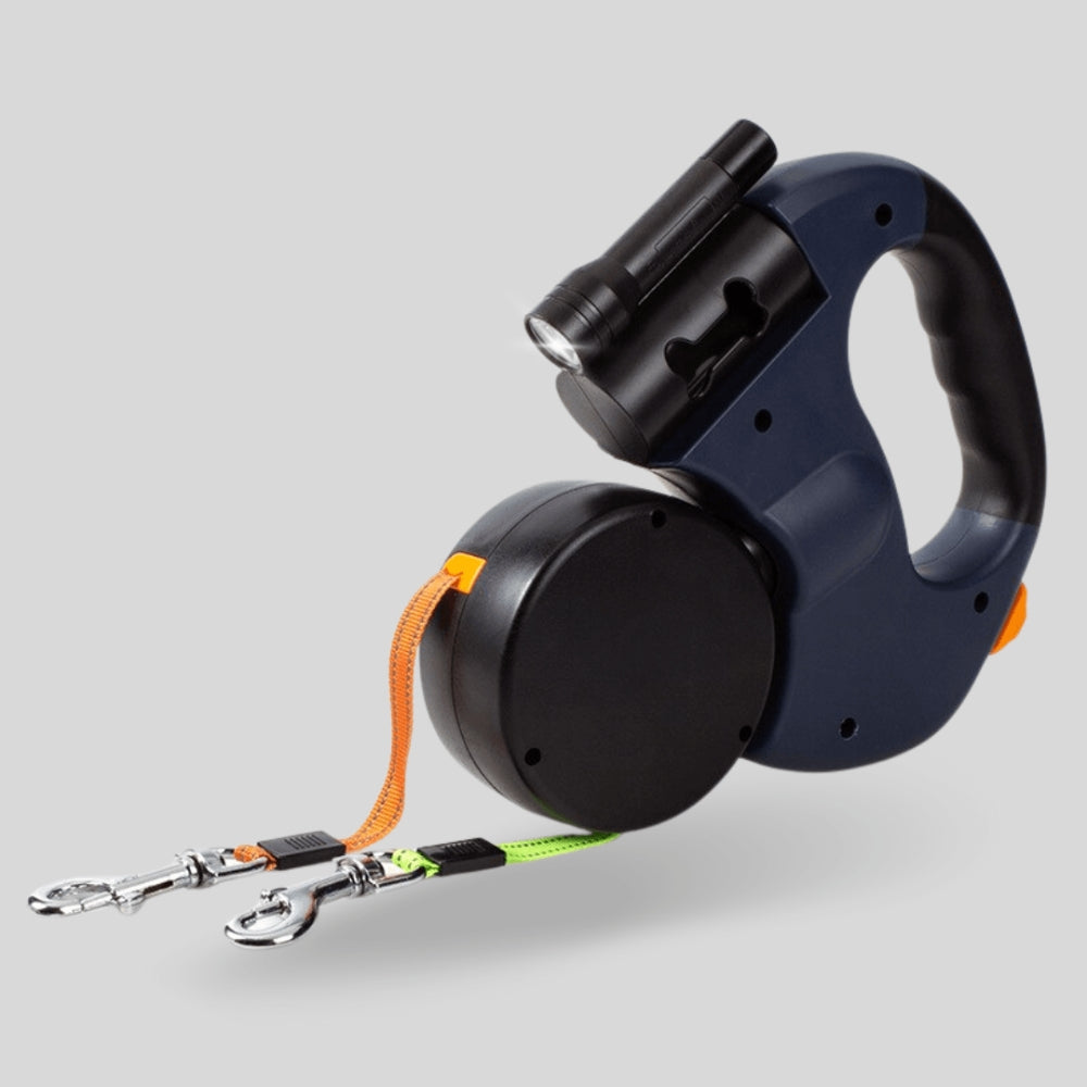 PawBright – Dubbelt Hundkoppel med Inbyggd Lampa Carvallo