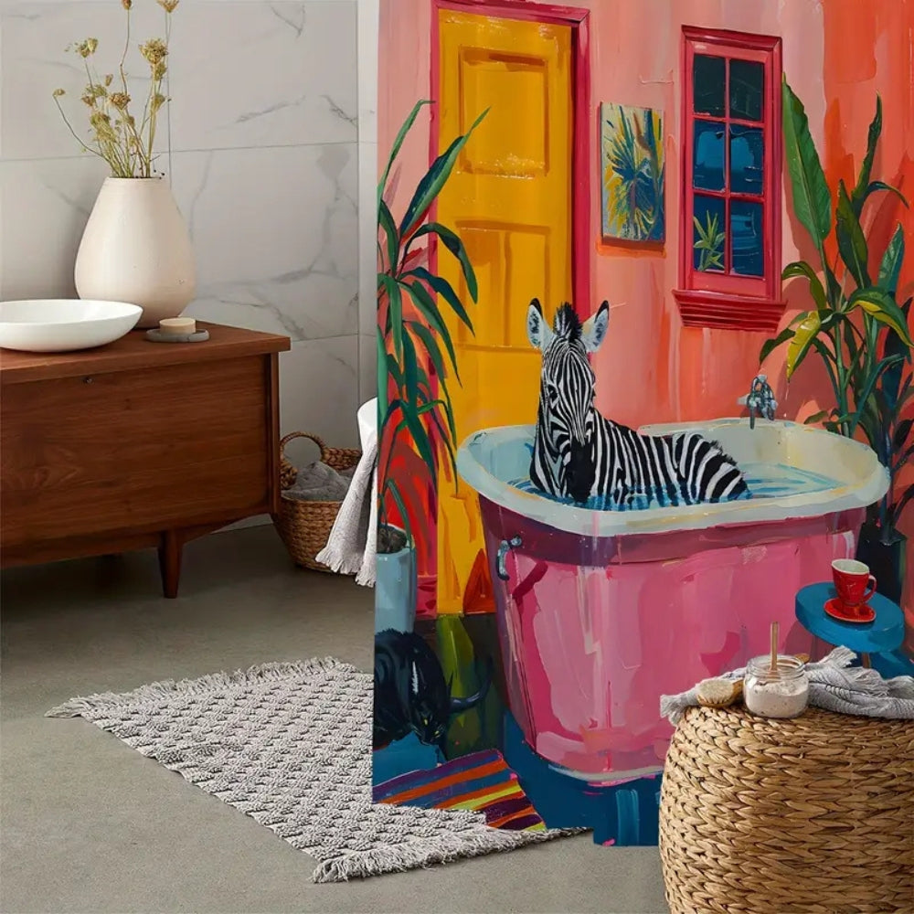 Lekfulla Rosa Zebra Gardin Carvallo