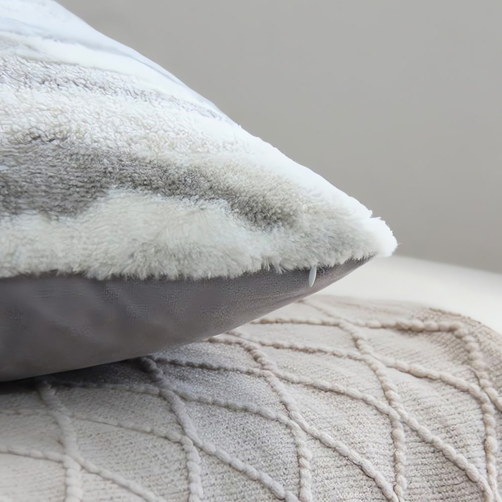 Marmor Inspirerad Plysch Kuddöverdrag Carvallo