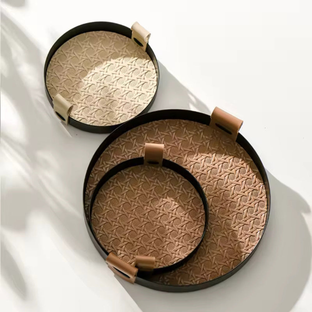 Nordic inspired rattan weave tray Carvallo