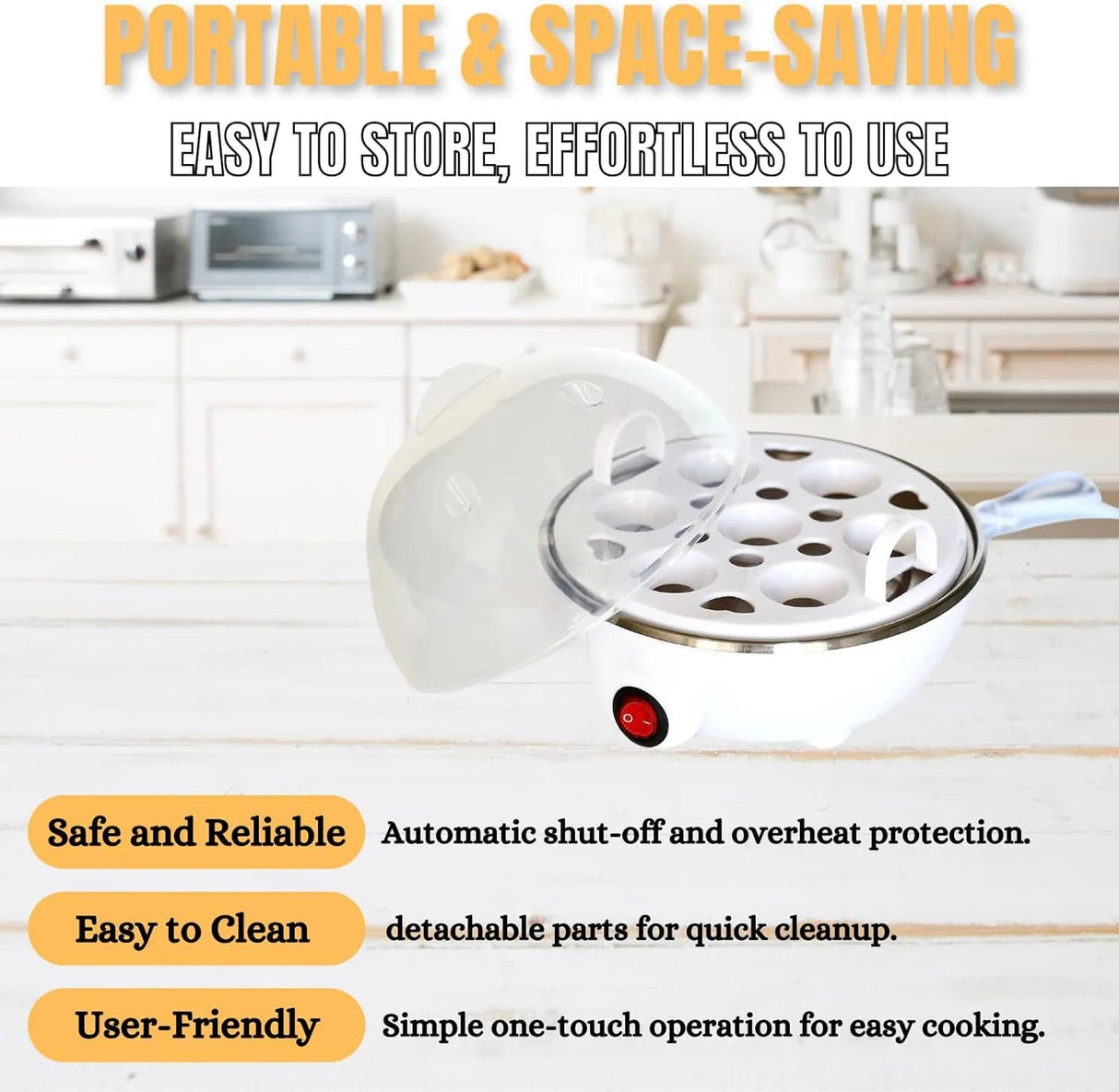 Elektrisk ångkokare – Pocherare med automatisk avstängning Multifunktionell äggkokare Carvallo