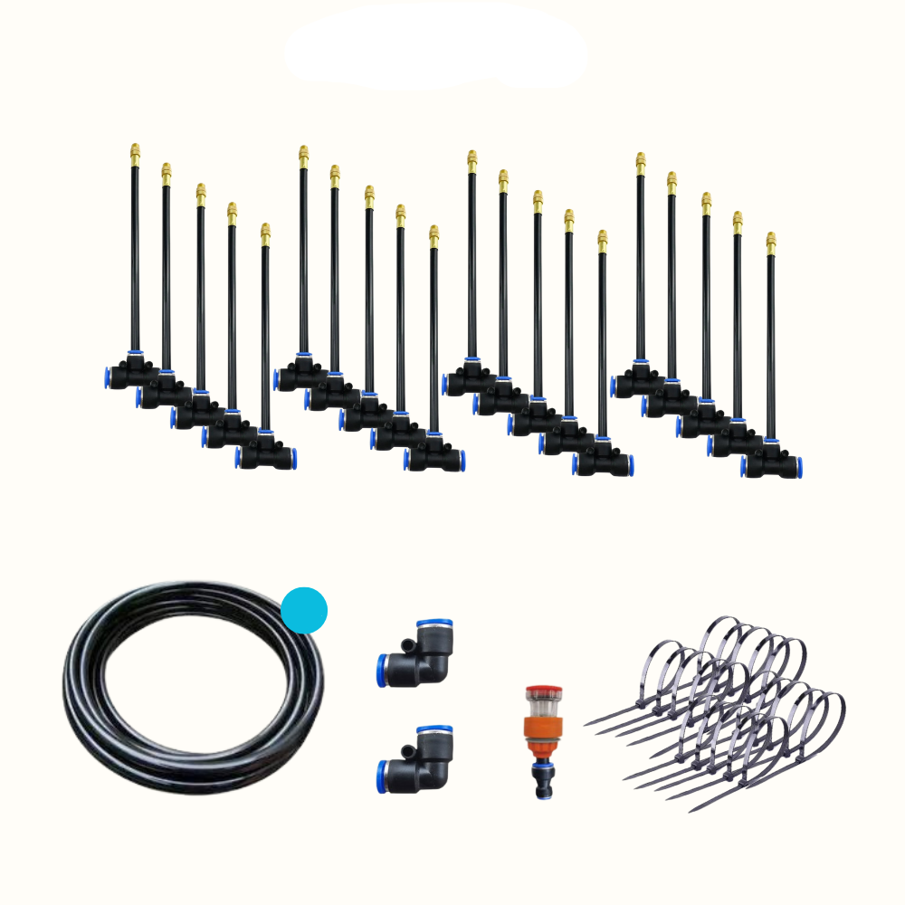 Carvallo AutoFlow Automatisk bevattningssystem Trädgård | Programmerbar & Vattensparande | Med regnsensor | Robust kopparmunstycken Carvallo