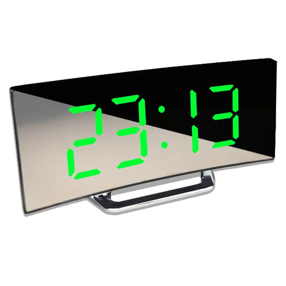 Svängd LED-digital väckarklocka i modern stil Carvallo