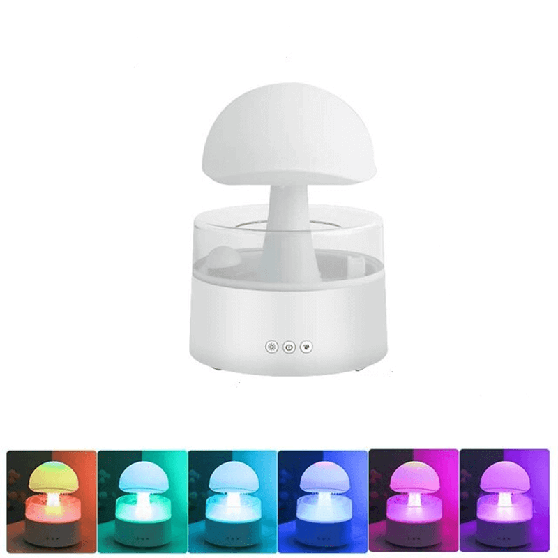 Luftfuktare & Luftrenare i Svamp design Aromadiffuser-Personligt-BB-Vit + Fjärrkontroll-500 ml-Hemnix