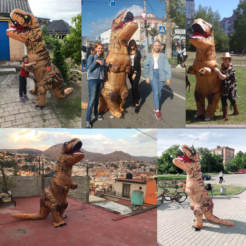 Uppblåsbar T-Rex Dinosaurie-Utklädnad-BB-Hemnix