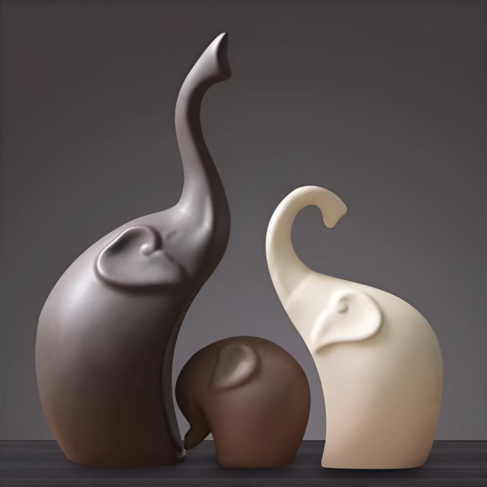 Elegant Serenity Elephant Sculptures – Symbolisk konst för modern inredning MILA Sverige