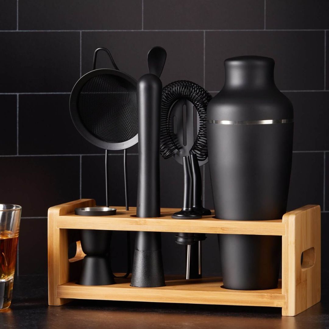 Cocktail Shaker Set med Ställ – 8-delars Barset för Hemmabaren Hemnix