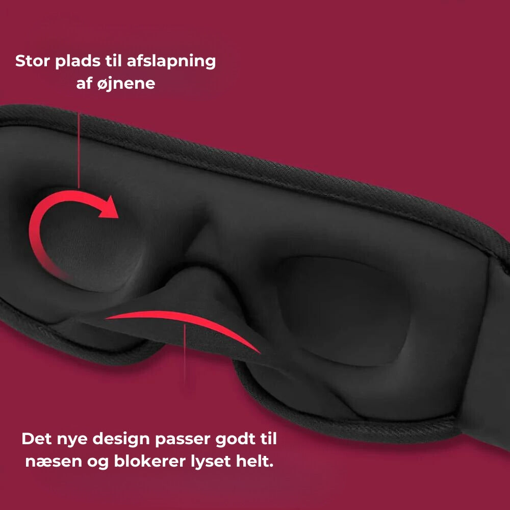 NoirNap - Ergonomically contoured eye mask with 3D Fit for full light blocking and comfort Carvallo