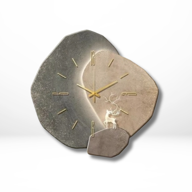 Modern tyst kvarts väggklocka | 11,8 tum med mjukt bakgrundsbelysning MDF | Brick by Brick Carvallo