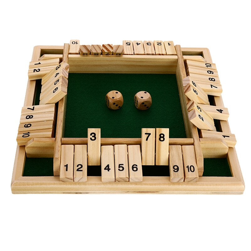 Trä Shut the Box Tärningsspel Bräde Carvallo