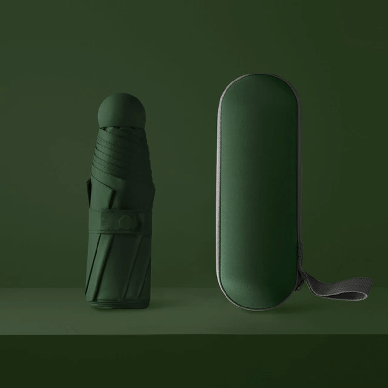 Kompakt Hopfällbart Paraply-Personligt-BB-Mörkgrön-Hemnix