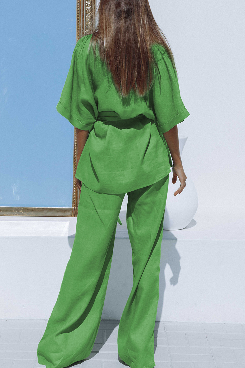 Dam Sommarset Trendig Linne Luftigt Material Hemnix