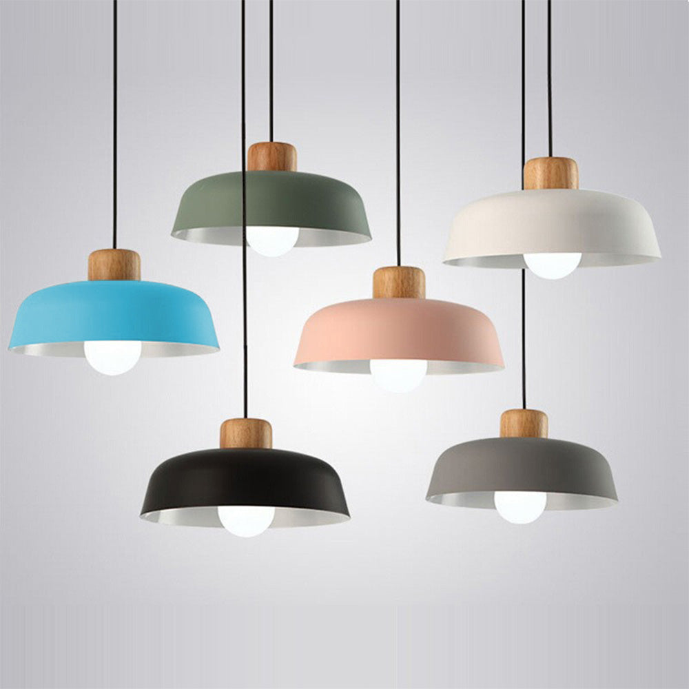 Nordic Creative Pendant Light | Naturligt Trä & Aluminium | Modern Hemljus | 11.81 x 5.51 in | Brick by Brick Carvallo