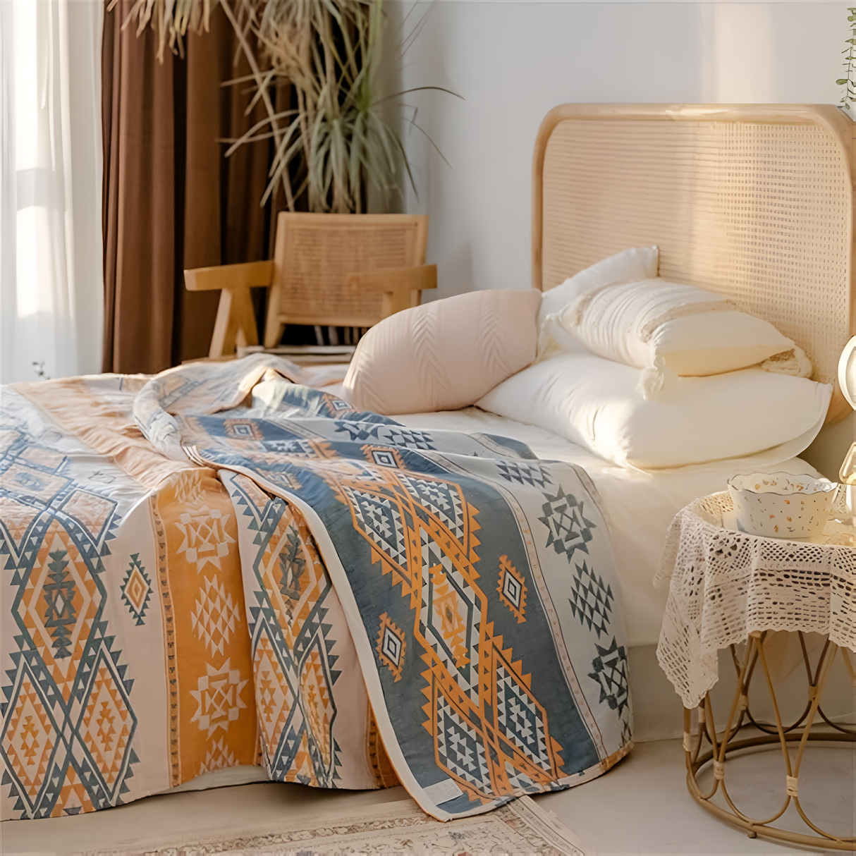 Serene Boho Stil Bomullsfilt Carvallo