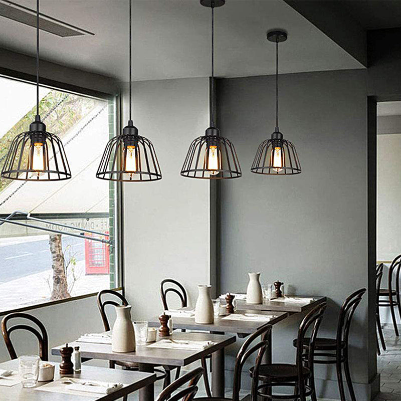 1/3-Ljuskälla Svart Liten Järnbur LED Industriell Stil Retro Kronljusstake Carvallo