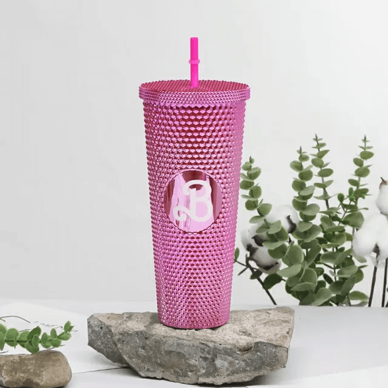 Återanvändbar Mugg med Sugrör 710ml-Personligt-BB-Ros-Hemnix