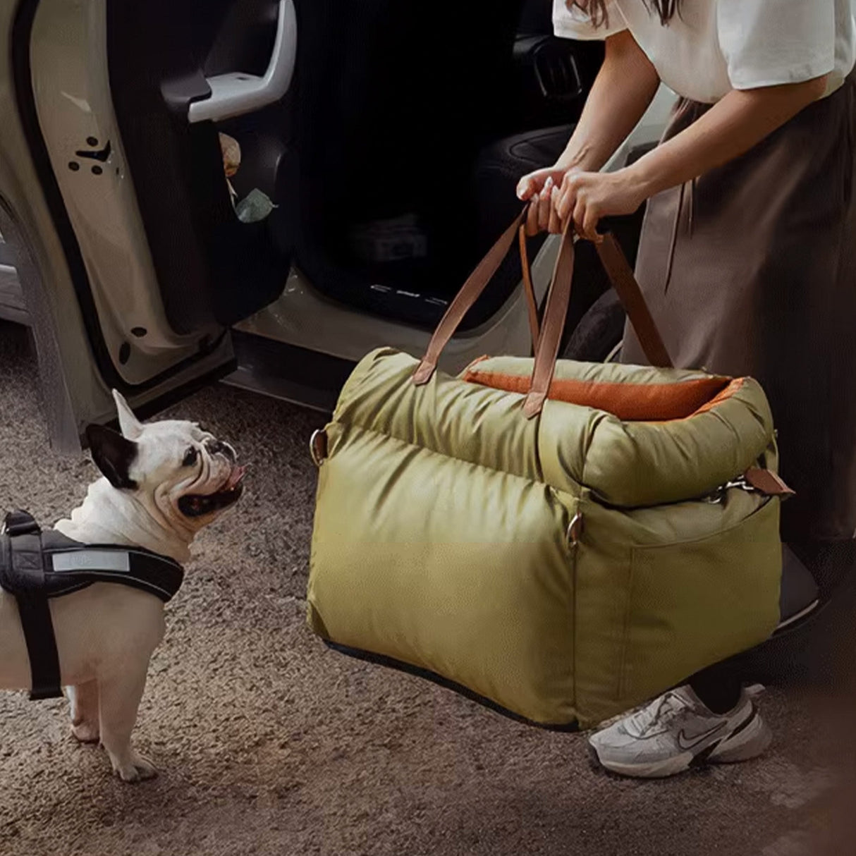 Faux läder hundbooster säng – Stilig, säker och bekväm Carvallo