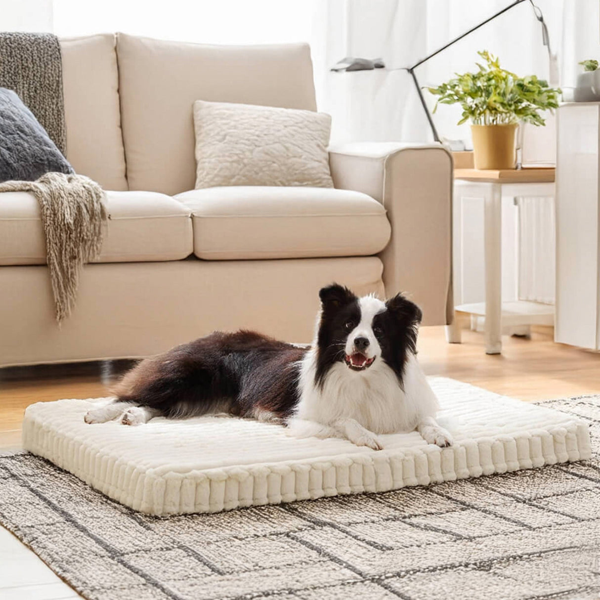 Faux Kaninpäls Ortopedisk Hundsäng Ultra Mjuk Varm Stödjande Carvallo