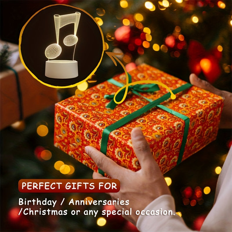 LumiNote - Akryl Musiknot Nattljus, 3D LED Ram, USB-Dreven Carvallo