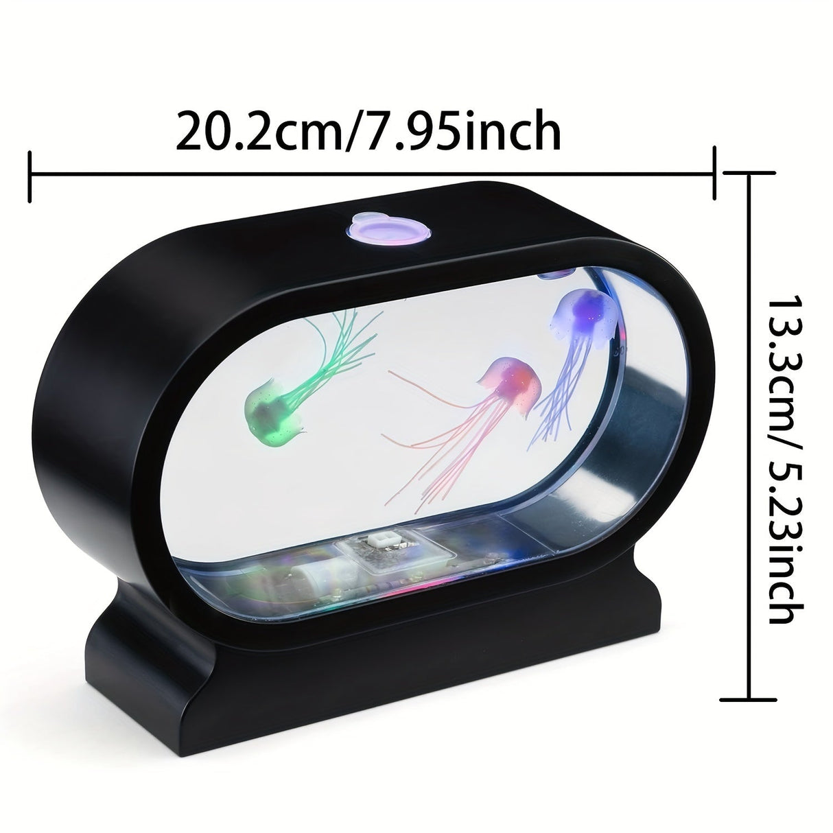 LumiJelly - LED Manet Tafellampa, 3-Färgs Simulering Akvarium Nattlampa, Batteridriven, Dekorativt Ljus Carvallo