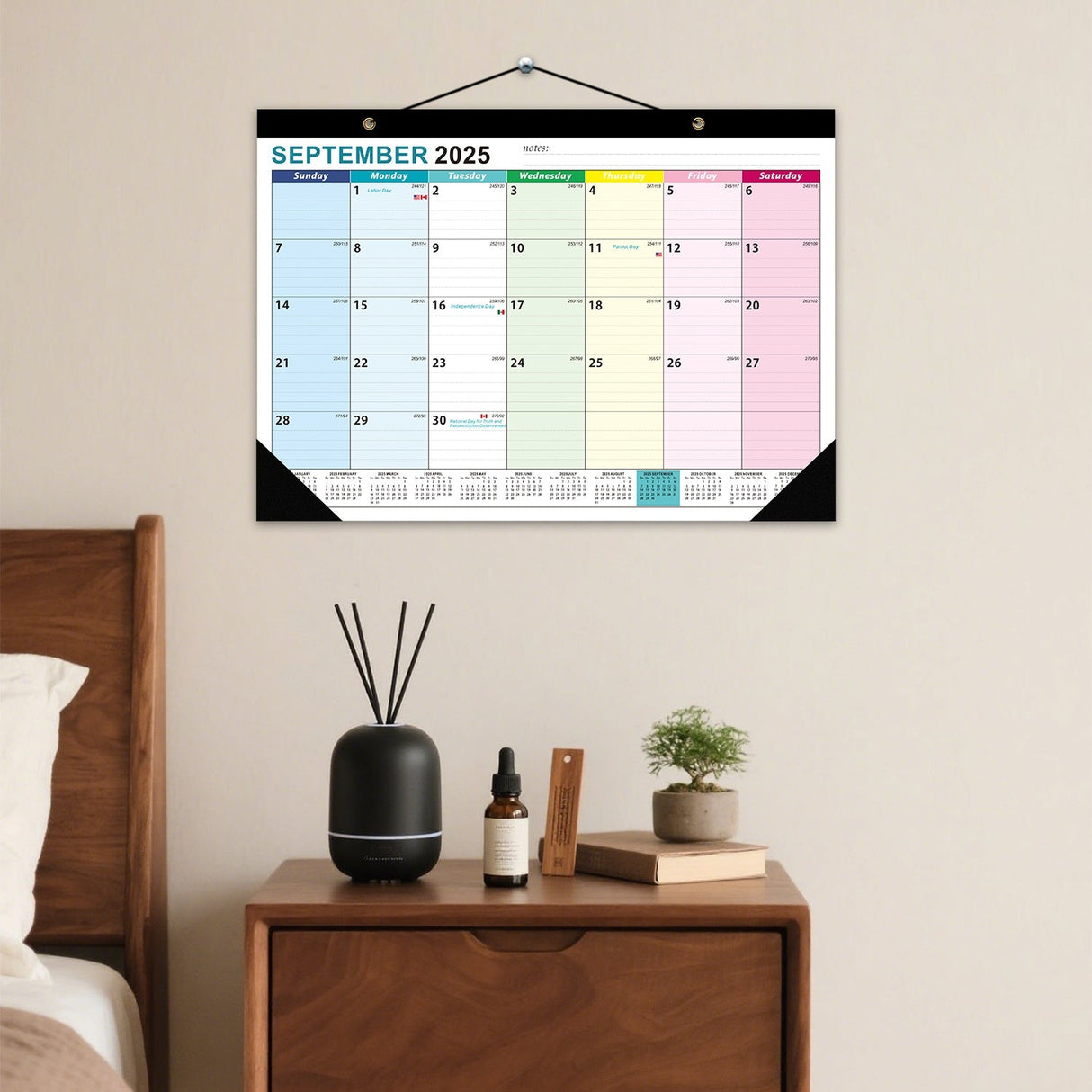 Väggkalender med stor skrivbar månadsöversikt Carvallo