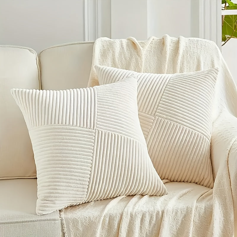 2-delad Bohemisk Stil Corduroy Kuddöverdrag – Mjuk och Stilig för Soffa och Säng Carvallo