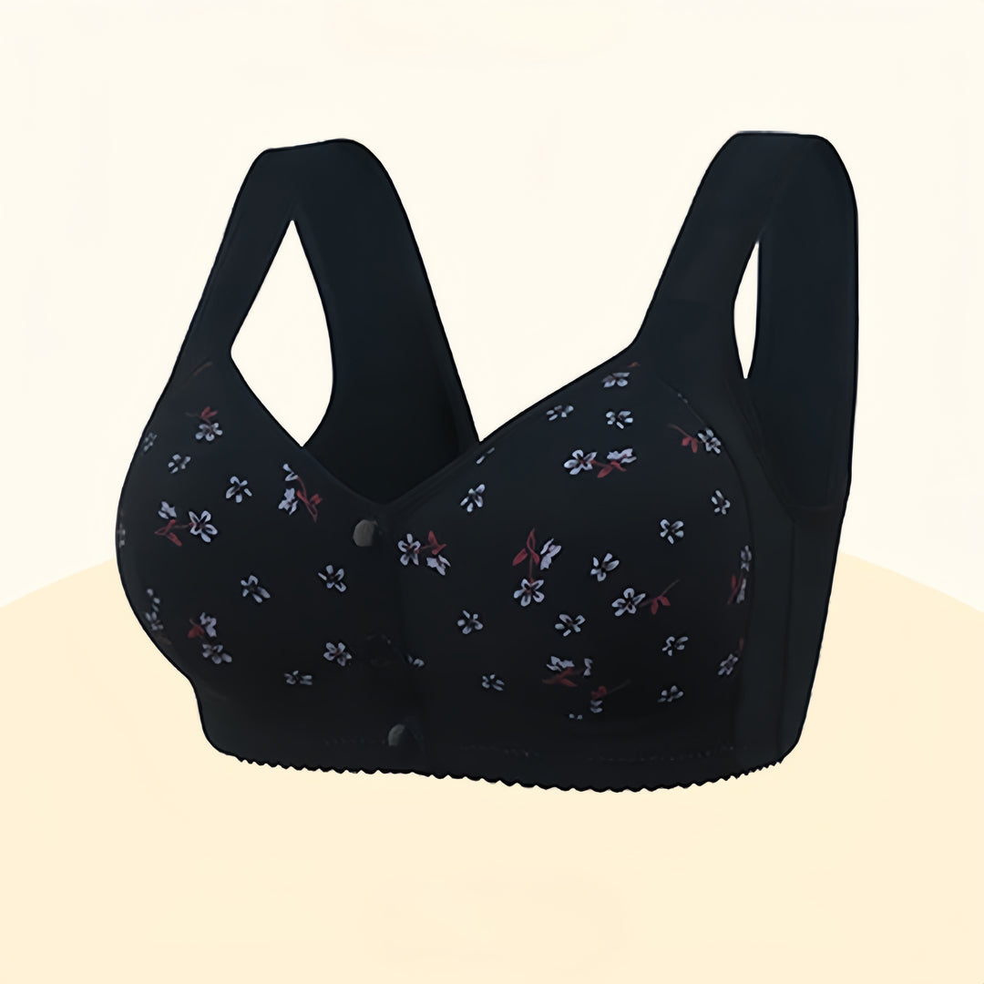 Olivia® Knäppnings-BH-Hemnix-Blommig svart-S-Hemnix