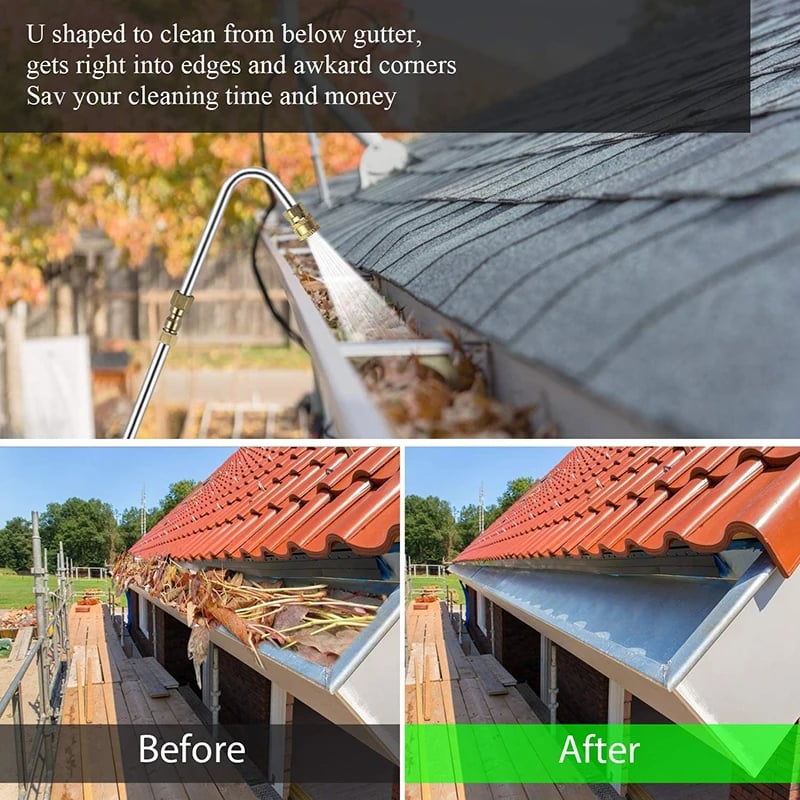 Luxora 4000 PSI Teleskopisk Högtryckstvättstång Set för Ränna & Takavlopp & Väggar Rengöring Carvallo