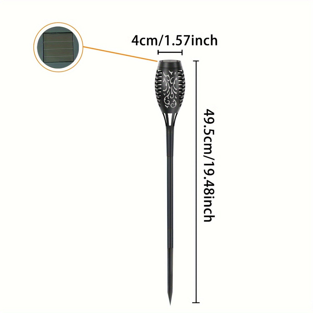 Solarlampor med fladdrande låga för gångvägar i trädgården Carvallo