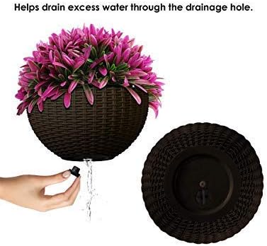 Flätad hängande korg för växter med kedja – Idealisk för balkong och trädgård Carvallo