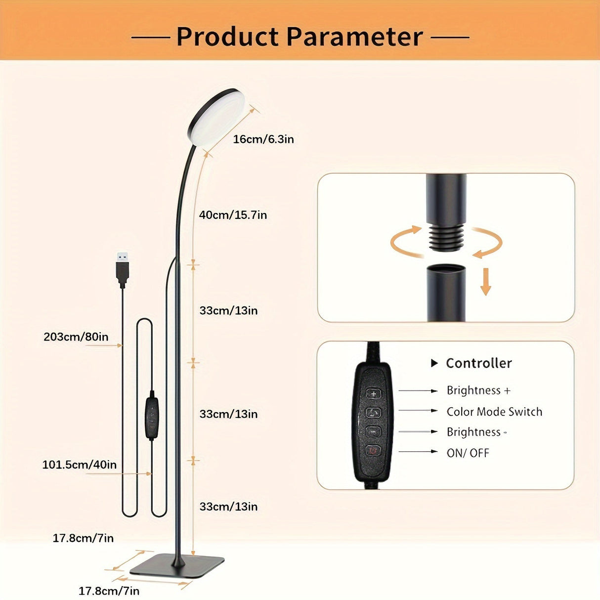 Flexibel LED Golvlampa - Perfekt för Läsning och Avkoppling Carvallo