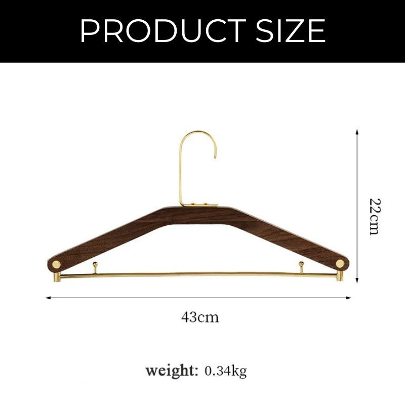 Carvallo – Lyxiga valnöt- och mässingsklädhängare för en stilfull garderob Carvallo