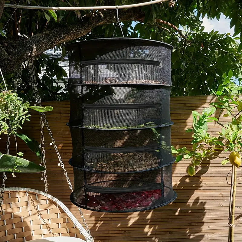 Fällbar torkställning för frukt, grönsaker och örter – Flerlagers nätställ för snabb torkningsprocess Carvallo