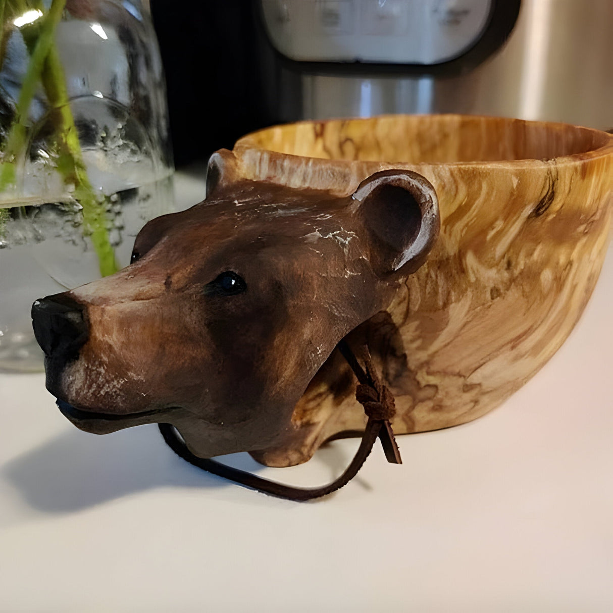 NatureBeast Mug - Handgjord Trä Djur Kopp Carvallo