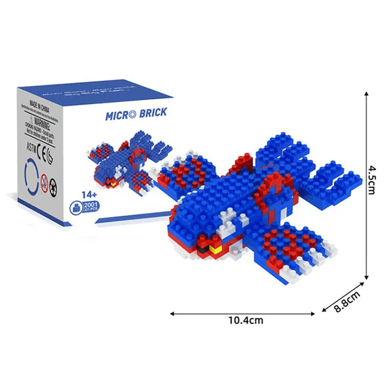 Poke Karaktärs Nanoblocks Anime Byggklossar-Byggsats-BB-Kyogre-Hemnix