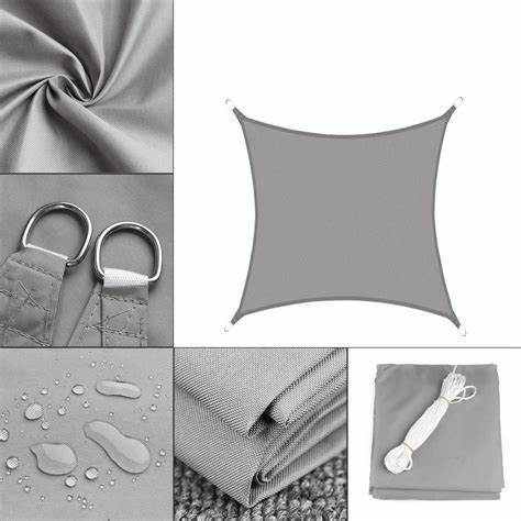 Rektangulärt solskydd – UV-beständigt solskyddssegel med rep Carvallo