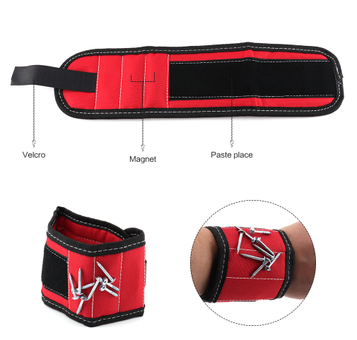 Magnetiskt verktygs-hållararmband för skruvar och spik Carvallo