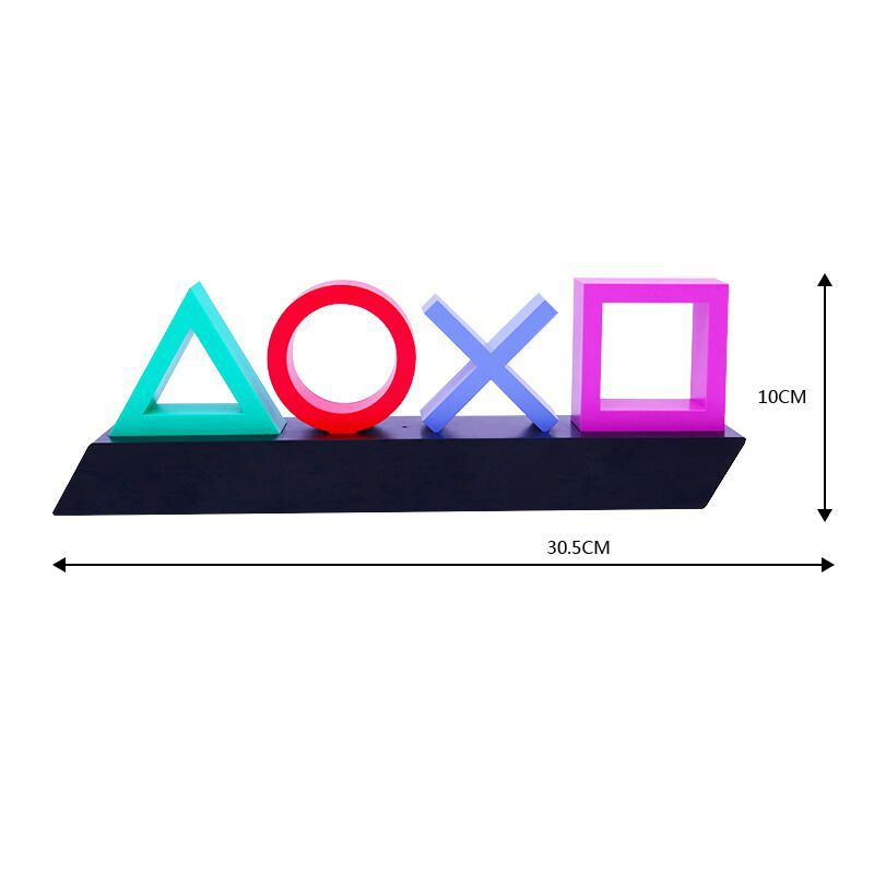 LED Bordlampa PlayStation Symbol – Musikstyrd Dekolampa för Gaming & Sovrum Carvallo