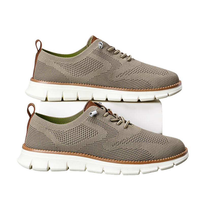 Andningsaktiva Casual Sneakers för Män-Hemnix-Khaki-40-Hemnix