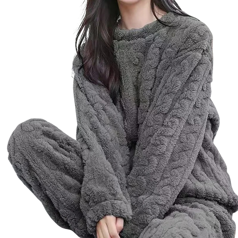 Pyjamasset i varm fleece för kvinnor Hemnix