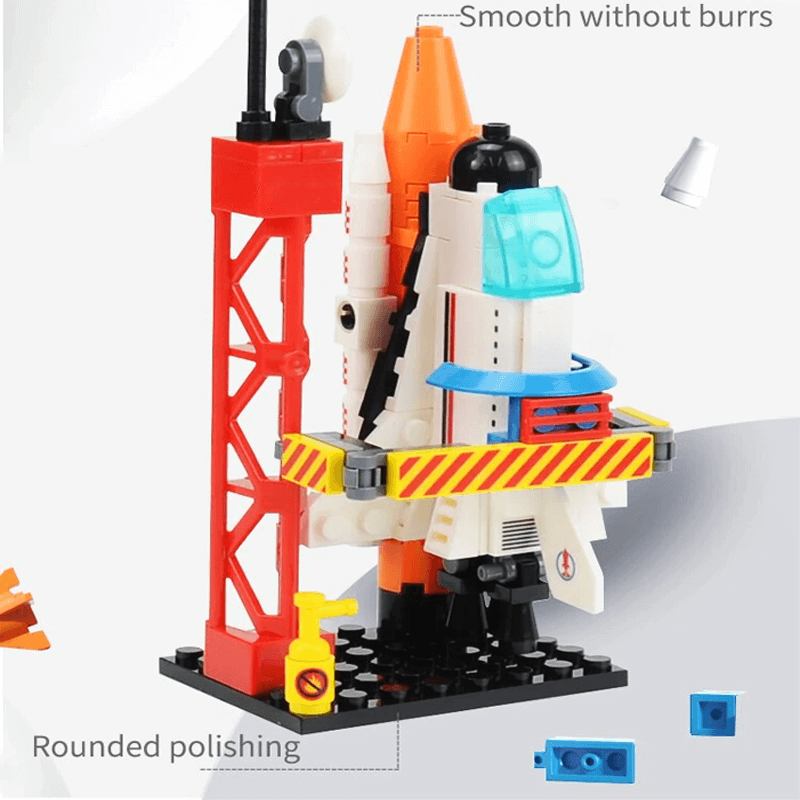 AstroPlay - Byggsats för Rymdraketer med Astronautfigur och Startrampsblock för Barn-Byggsats-BB-Hemnix