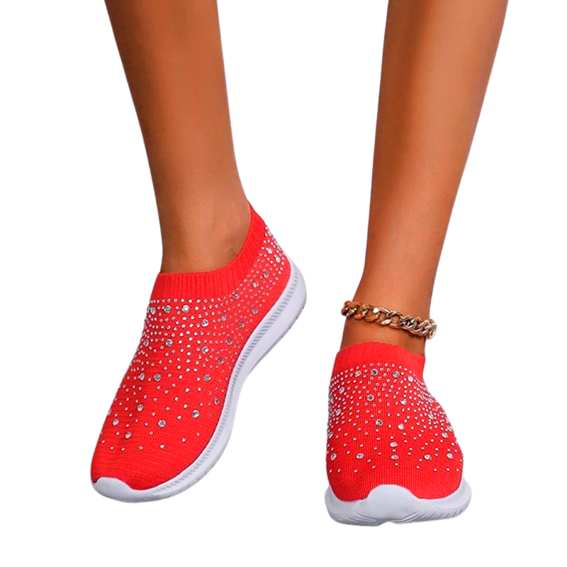 Andningsaktiva sneakers i mesh för kvinnor-Shoes for Women-Hemnix-Röd-35-Hemnix