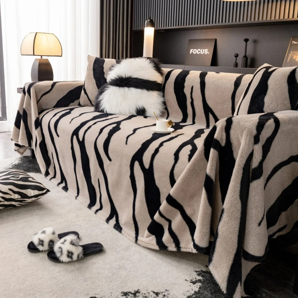 Wild Stripes Zebra Fleece Sofföverdrag Carvallo