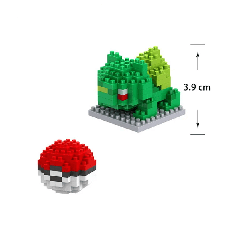 Poke Karaktärs Nanoblocks Anime Byggklossar-Byggsats-BB-Bulbasaur/PokeBall-Hemnix